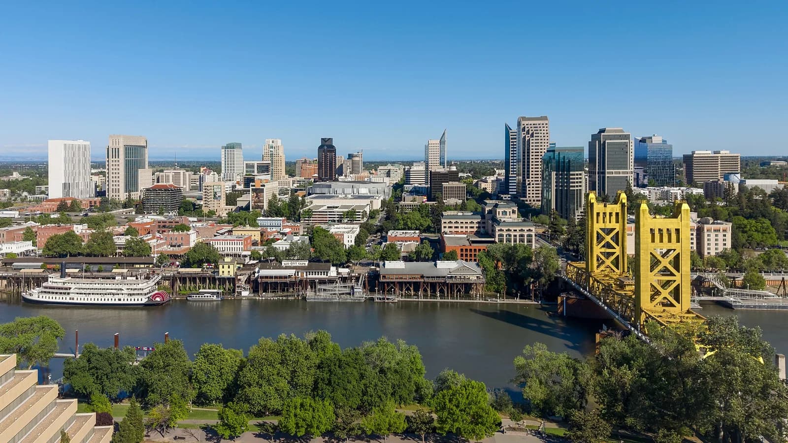 The skyline of Sacramento, California, pictured in April 2026.